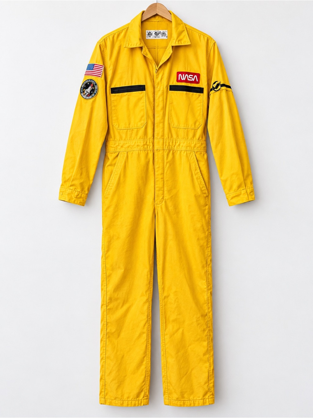 NASA Costume women medium or Men’s small Halloween jumpsuit w patches & pockets